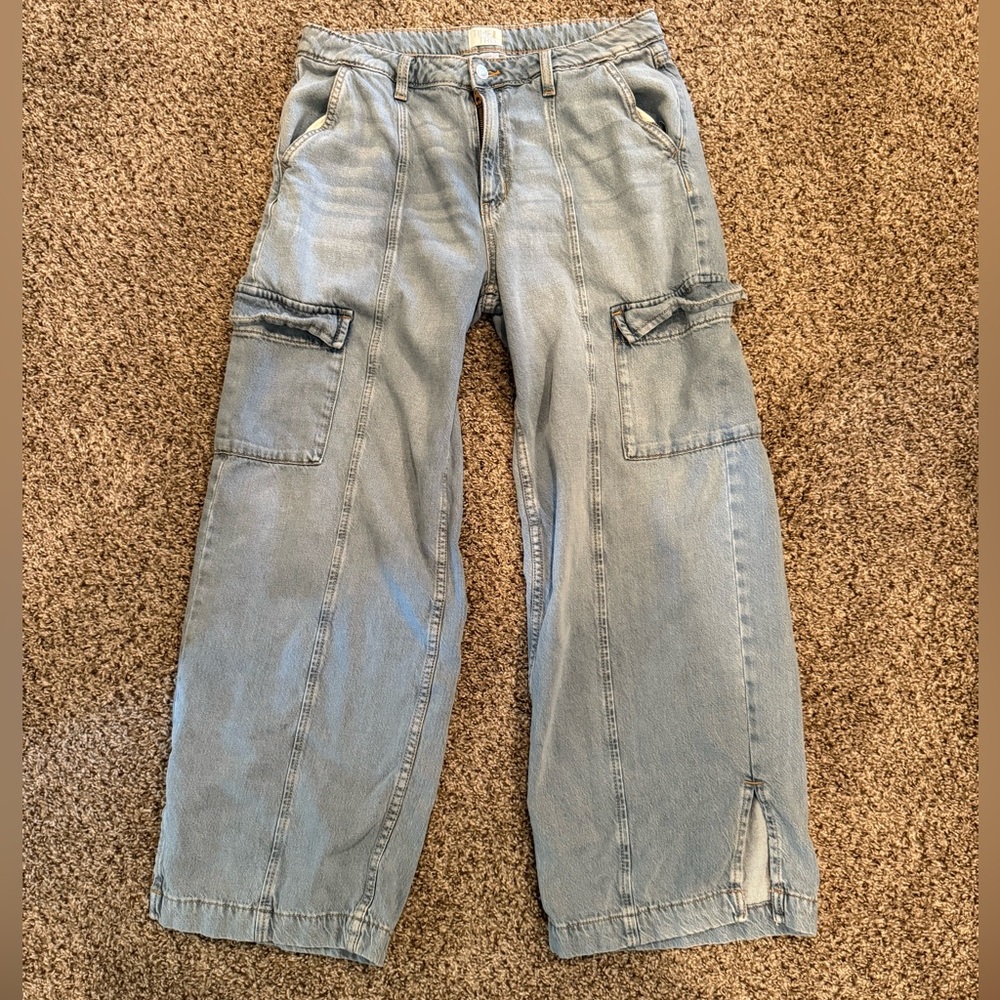 Light Blue Cargo Denim Pants